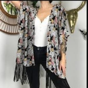Fringe kimono